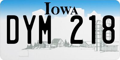 IA license plate DYM218