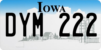 IA license plate DYM222