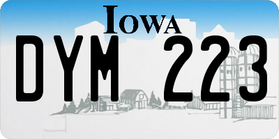 IA license plate DYM223