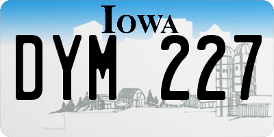 IA license plate DYM227