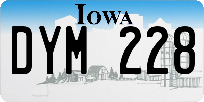 IA license plate DYM228