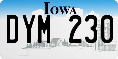 IA license plate DYM230