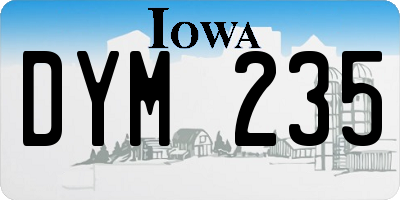 IA license plate DYM235