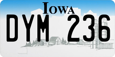 IA license plate DYM236