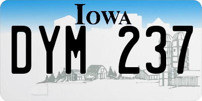 IA license plate DYM237