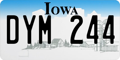 IA license plate DYM244