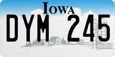 IA license plate DYM245