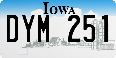 IA license plate DYM251