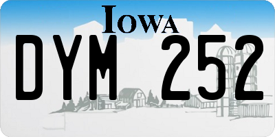 IA license plate DYM252