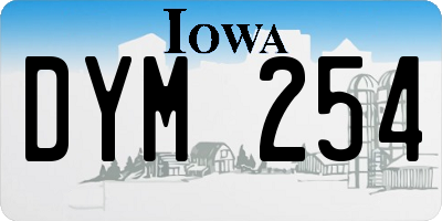 IA license plate DYM254