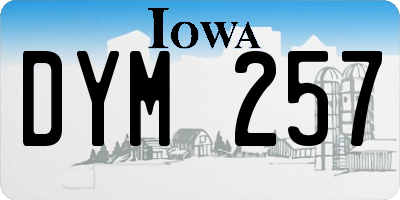 IA license plate DYM257