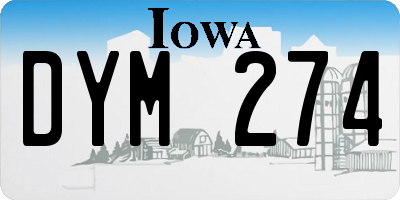 IA license plate DYM274