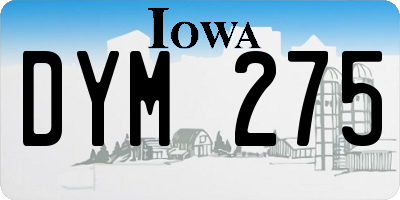 IA license plate DYM275