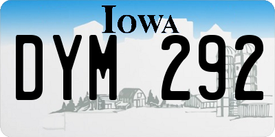 IA license plate DYM292