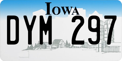 IA license plate DYM297