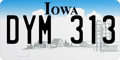 IA license plate DYM313