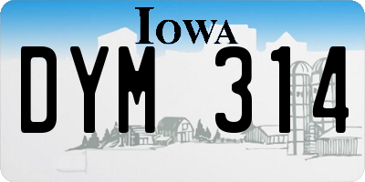 IA license plate DYM314