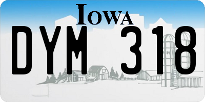 IA license plate DYM318