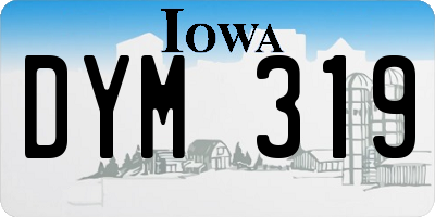 IA license plate DYM319