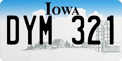 IA license plate DYM321