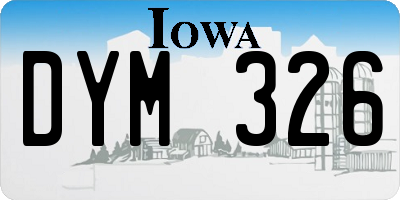 IA license plate DYM326