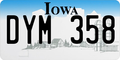 IA license plate DYM358