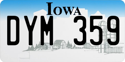 IA license plate DYM359