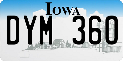 IA license plate DYM360