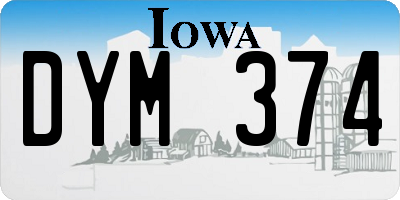 IA license plate DYM374