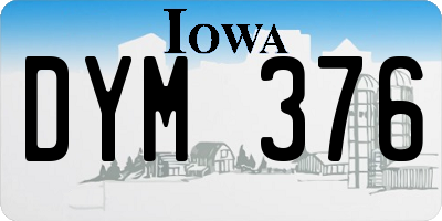 IA license plate DYM376