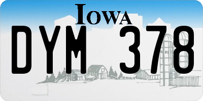 IA license plate DYM378