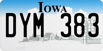 IA license plate DYM383