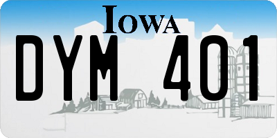 IA license plate DYM401