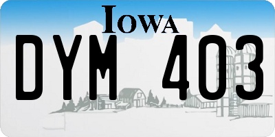 IA license plate DYM403