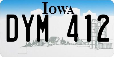 IA license plate DYM412