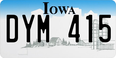 IA license plate DYM415