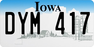 IA license plate DYM417