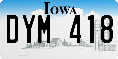IA license plate DYM418