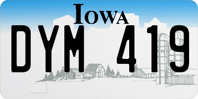 IA license plate DYM419