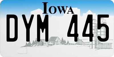 IA license plate DYM445