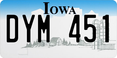 IA license plate DYM451