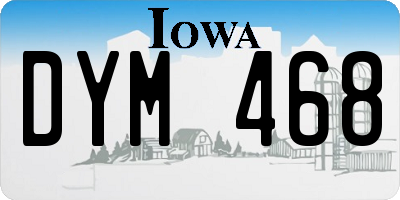 IA license plate DYM468