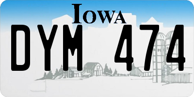 IA license plate DYM474