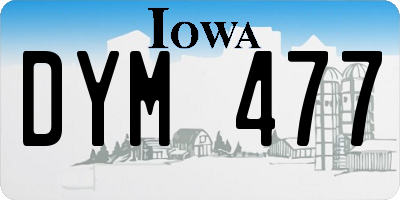 IA license plate DYM477