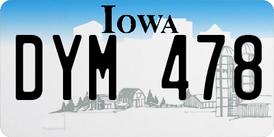 IA license plate DYM478