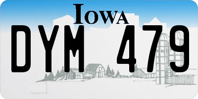 IA license plate DYM479