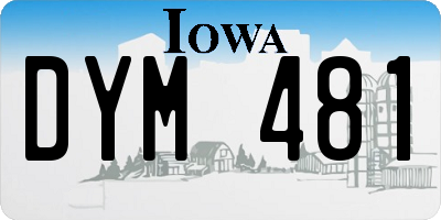 IA license plate DYM481