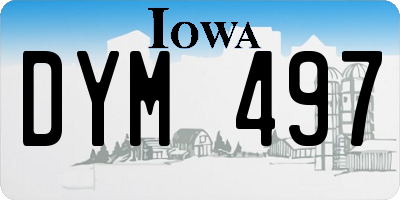 IA license plate DYM497