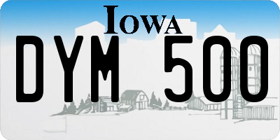 IA license plate DYM500