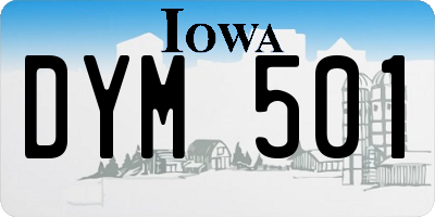 IA license plate DYM501